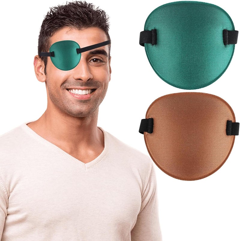 Fezog 2 Pcs Eye Patch, Medical Eye Patches for Adults Kids Adjustable Eyepatch for Right/Left Eye, Amblyopia Lazy Eye Patch - Image 1